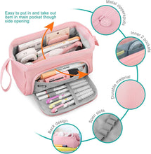Mamowla Large Pencil Cases for Girls Super Big Pencil Case for Women Zipper Smoothy Duarable School Pen Pouch Holder Stationery Organizer Duarable for Teenage Girls Boys Pink