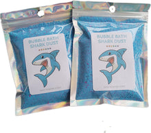 2 x Shark Bubble Bath Dust - Scent Baby Powder - Fun, Kids, Blue