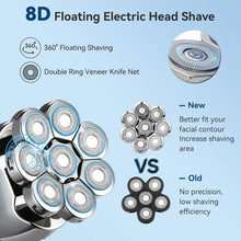 Head Shavers for Men 8D,Wolady 6 in 1 Cordless Electric Razor for Bald Men,Electric Rotary Head Shaver Grooming Kit with Beard Clippers Nose Trimmer,Wet&Dry IPX6 Waterproof,USB Charging,LED Display