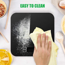 Digital Kitchen Food Scales,15KG/33LB Waterproof Glass Electric Cooking Electronic Weighing Scales with LCD Display, Tare and PCS Features, for Kitchen Ingredients Jewellery Coffee