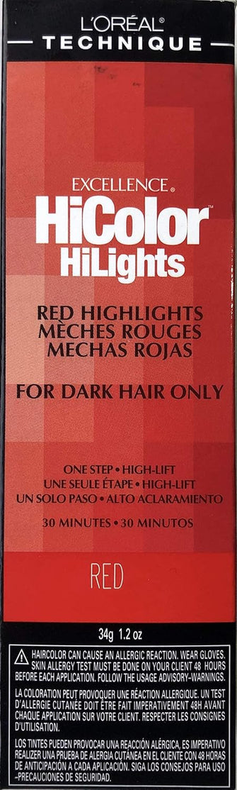 L-Oreal Technique Excel Hicolor Red Dark Hair 34g (1-Pack)