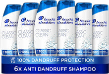 Head & Shoulders Classic Clean Dandruff Shampoo, Pack of 6 ( 6 x 250 ml), Clinically Proven Deep Clean, UK 1 Shampoo