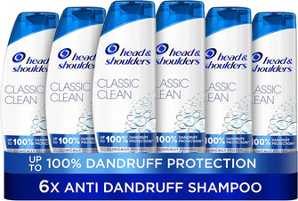 Head & Shoulders Classic Clean Dandruff Shampoo, Pack of 6 ( 6 x 250 ml), Clinically Proven Deep Clean, UK 1 Shampoo