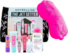 Maybelline 6x piece Makeup Kit 'Jet Setter', Primer, Mascara, Lipstick, Lip Balm, Liquid Blush & Micellar Water Set, Travel Kit, For Cosmetic Lovers! Dimensions: (LxWxH): 190x55x140cm