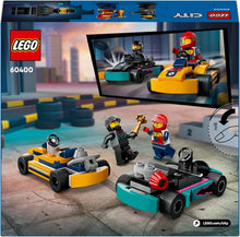 LEGO City Go-Karts and Race Drivers, Racing Vehicle Toy Playset for 5 Plus Year Old Boys, Girls and Fans of Race Car Toys with 2 Driver Minifigures, Small Gift for Preschool Kids 60400
