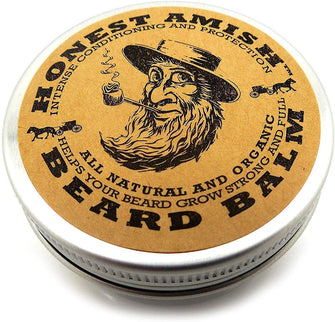 Honest Amish Beard Balm Leave-in Conditioner - Made with only Natural and Organic Ingredients - 2 Ounce Tin