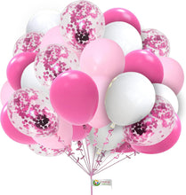 Hot Pink and White Balloons Pack of 30PCS 10Inch White Balloons with Metallic Pink Confetti Helium Latex Balloons Hot Pink White Balloons for Girls Theme Birthday Baby Showers Wedding Decorations