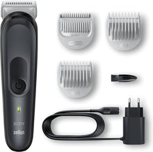 Braun Body Groomer 3, Manscaping Tool For Men With SkinShield Technology, Sensitive Comb, Wet & Dry, 100% Waterproof, UK 2 Pin Plug, BG3350, Black/Grey
