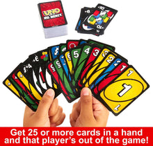 Mattel Games UNO Show em No Mercy Card Game for Kids, Adults & Family Parties and Travel With Extra Cards, Special Rules and Tougher Penalties., HWV18