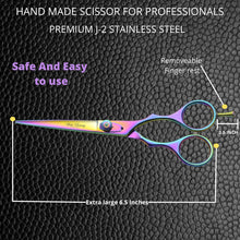 Glamified, Professional Hair Cutting Scissors, Barber Scissor, Hairdressing Scissors, Titanium Rainbow - 6.5 inch