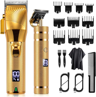 Hair Clippers for Men, Professional Hair Trimmer Set Cordless Barber Clippers Beard Trimmer Hair Cutting Kit Rechargeable T Outliner Shaver Zero Gapped Haircut Grooming Kit Gifts for Men (1)