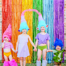LOLStar Rainbow Foil Fringe Curtains, 2 Pack Rainbow Party Decorations 1 x 2 m Tinsel Metallic Streamers Holiday Photo Booth Props Backdrop for Birthday Wedding Engagement Bridal Shower Unicorn