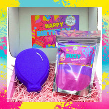 Happy Birthday Pink Bath Fizzer Gift Box Bath Dust and Balloon Bathbomb Present Gift Set Children Kids Boys Girls Fizz Bday Idea