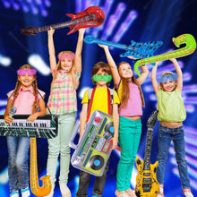 Inflatable Party Props Guitar Inflatable Saxophone Microphone Balloons Fun Musical Instruments Accessories for Pool Birthday Party Supplies Favors Photo Booth Props 80s 90s Carnival Disco Party