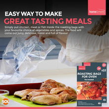 SOL 48pk Roasting Bags for Oven Ties Included - 38x25cm Multi-Purpose Cooking Bags for Chicken, Turkey, Meat & Fish - Oven-Safe Turkey Roasting Bags