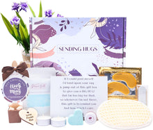 Hug in a box Care Package Pamper Gift Set for women with Pocket Hug token & Bath set for a Relaxation Spa day at home. Great thinking of you gift idea