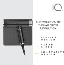 GA.MA Italy Professional, Professional Hairdryer, Perfect IQ2 Hairdryer, Equipped with Sophisticated Technologies for Hair Well-Being and Shine, Made in Italy, 2000 W Power, Black