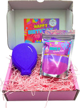 Happy Birthday Pink Bath Fizzer Gift Box Bath Dust and Balloon Bathbomb Present Gift Set Children Kids Boys Girls Fizz Bday Idea