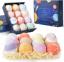 12 Planet Bath Bombs Bath Additives Nature Easter Mothers Day Luxury Lavender Bath Bombs for Kids Boys Childrens Women Gift Set Fizzy Bubble Spa Kit Moisturize Dry Skin Party Bag fillers