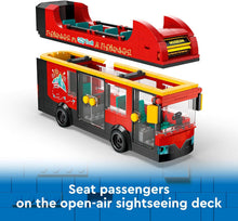 LEGO City Red Double-Decker Sightseeing Bus Toy, Red Vehicle for 7 Plus Year Old Boys & Girls, Creative Set with 5 Minifigures Including a Baby and Buggy, Birthday Gift Idea 60407