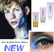 Dacitiery 3Pcs Body Glitter Gel, 50ml Mermaid Sequins Sparkling Liquid Eyeshadow Sequins Glitter for Face Body Eye Hair Nail DIY Art Festival Party Makeup Decoration