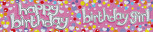 Happy Birthday Banner Birthday Girl Garland Giant Extra Wide Silver Hearts Children's Adult's Women's Girl's Recyclable Eco Friendly Holographic Shiny Sparkly Party Banner