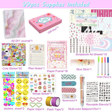 DIY Journal Set for Girls, Art and Crafts Gift for Kids Age 8-12, Scrapbook for Teen Tween Girls Birthday Presents, Stickers Toys Kids Christmas Gifts, Girls Toys Diary Supplies