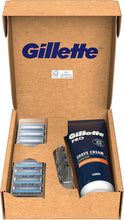 Gillette Mach3 Regime Set Men, Pack of 14 Razor Blade Refills with Precision Trimmer and Gillette PRO Shaving Cream