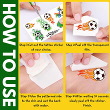 Lubibi Football Tattoo Stickers Kit,12 Sheets Football Temporary Tattoos Sticker,1 Sheet Silicone Wristband, Football Soccer Themed Party Favour Bag Fillers Fake Transfer Tattoo Sticker For Kid Adult