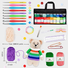 INSCRAFT Crochet Yarns Kit for Beginners Adults, 40 Acrylic Yarns Set for Crocheting, 1600 Yards Knitting Yarn Bag Kit, 73PCS Crochet Accessories Set Including Ergonomic Hooks, Knitting Needles