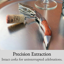 Barvivo Wine Opener with Foil Cutter and Cap Remover - Double Hinged Corkscrew for Bartenders - Stainless Steel Wine Key for Easy Bottle Opening - Manual Wine Bottle Opener - Rosewood, 12x1.5x3 cm