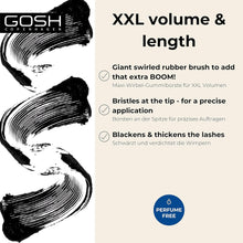 GOSH Boombastic Swirl Mascara with Argan Oil and Bamboo Extract for Care, Swing and XXL Volume Precisely Defined Extra Long Eyelashes without Clumps Fragrance- Mascara  001 Black