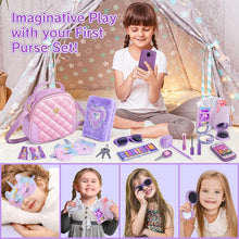 Hohosunlar Girl Purse with Accessories, My First Purse Set - Pretend Makeup Handbag Diary Unicorn Eye Mask Wallet Toy Phone Credit Card Kids, Princess Pretend Play Birthday Gift Toy for Girl Age 3+