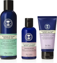 Neal's Yard Remedies  Uplifting Geranium & Orange Collection  Gift Set for Women  Reviving Essential Oils  Body Lotion, Shower Gel & Hand Cream  Pack of 3