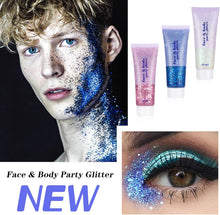 3Pcs Body Glitter Gel,50ml Mermaid Sequins Chunky Glitter Liquid Gel Kit,Chunky Powder Gel for Face Body Eye Hair Nail DIY Art Festival Party Makeup Decoration