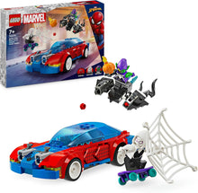 LEGO Marvel Spider-Man Race Car & Venom Green Goblin, Super Hero Building Toys for Boys & Girls Featuring a Spidey Minifigure, plus a Buildable Toy Vehicle and Web-Shooters, Gifts for Kids 76279