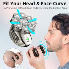 Head Shavers for Men,Upgrade 9D Electric Shavers Men 6-in-1 Bald Head Shaver,IPX6 Waterproof Shavers for Men Cordless Rechargeable Wet&Dry Rotary Razors Grooming Kit with Beard Clippers Nose Trimmer