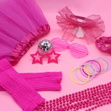 80s Costume Accessories Set for Girls, 1980s Fancy Dress Neon Party Outfit with Tutu Skirt Fishnet Gloves Leg Warmers Earrings Bracelets Necklaces Glasses for 80s 90s Halloween Disco Party Cosplay