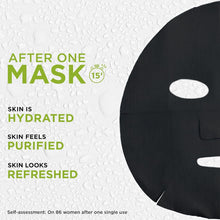 Garnier Pure Charcoal and Algae Sheet Mask, Purifying and Hydrating Face Mask With Hyaluronic Acid, LHA & Black Algae, Tightens Enlarged Pores & Purifies Skin, Biodegradable & Vegan Tissue 28g