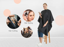 Hair Cutting Barbering Cape with Snaps Closure, Salon Hairdressing Hairdresser Barber Haircut Cape with Hand Holes-51 x 58 Inches, Black