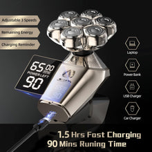 Head Shaver for Men, Mens Shavers Electric 5-in-1 Multifunctional Electric Head Shaver Wet/Dry 7D Rotary Shaver Mens Grooming Kit Rechargeable LED Display with Clippers, Nose Trimmer, Brush, Massager