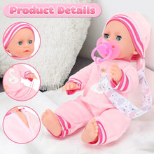 GirlDiary Baby Doll 12 Inches with Accessories Set, 3 Clothes, Bassinet Bed, Feeding Playset, Baby Dolls Girls for 3 4 5 6 7 8 Year Old Toddler Kids, Baby Toys for Gifts, Baby Doll with Clothing