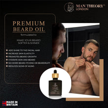 Man Theory London Beard Oil Leave in Conditioner  Vegan  Paraben Free  Finest Ingredients - Oils from Jojoba, Castor, Pomegranate, Grapeseed  Vanilla Fragrance