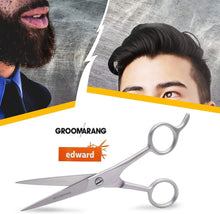 Hairdressing Scissors Groomarang Edward Barber Scissors - Professional Hair Cutting Scissor for Hair & Beard Styling, Trimming & Grooming - Made from German Stainless Steel