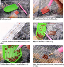 LJHOME 5D Diamond Paint Kits Full Drill, Elephant Crystal Rhinestone Diamond Embroidery Art Pictures, DIY Arts Craft Supply for Adults, Kids, Home, Wall Decor