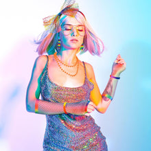 FRIUSATE 80s Fancy Dress Costumes Accessories, 1980s Party Costume Accessories Set Neon Leg Warmers Fishnet Gloves Earrings Bracelet Necklace Headband, Retro Outfit for 80s Party Dress up Day