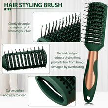 Hair Brush Set Anti Static Massage Oval Comb Round Hair Brush Vent Hair Brush Detangling Brush Paddle Brush for Women Men Green