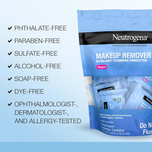 Neutrogena Makeup Remover Cleansing Towelette Singles, Daily Face Wipes To Remove Dirt, Oil, Makeup & Waterproof Mascara, Individually Wrapped, 20 Count