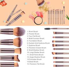 HEYMKGO Makeup Brushes, 15 Pcs Make Up Brushes Set Professional Champagne Gold Makeup Brush Pack, Foundation Blending Powder Blush Concealers Eyeshadow Eyeliner Make-up Brush Kits with Cosmetics Bag