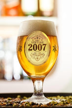 CROWNLY CRYSTAL 2007 18th Birthday Gifts Personalised Gifts Beer Glasses 18th Birthday Decorations Friend Birthday Gifts 18th Birthday Gifts for Brother Gifts for Men Personalised Glass Mens Gifts